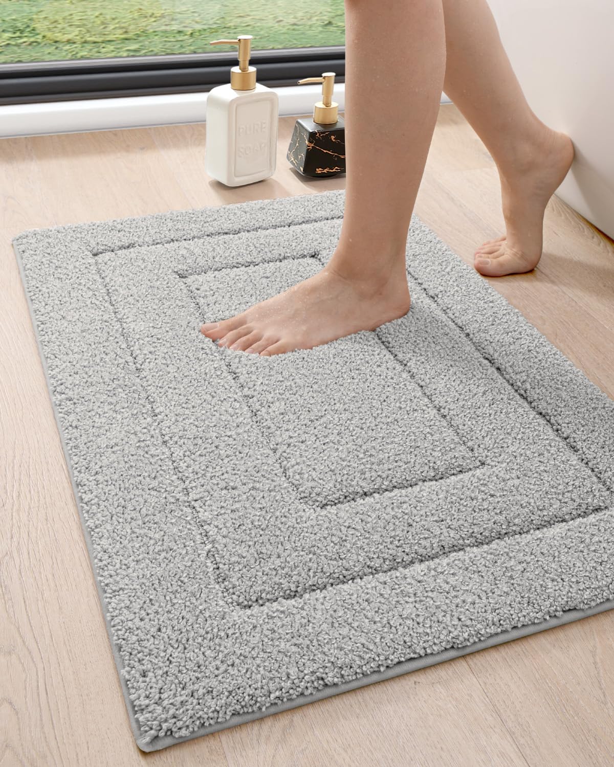 Dexi Bathroom Rug Mat, Extra Soft Absorbent Premium Bath Rug, Non-Slip Comfortable Bath Mat, Carpet For Tub, Shower, Bath Room,